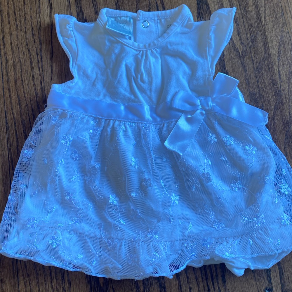 White Baby Girl Special Occasion Dress- 3-6 mos